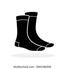 Sock icon. Black flat sock. Vector illustration.