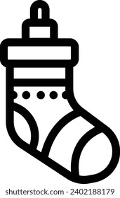 Sock icon for Christmas isolate on white background vector illustration