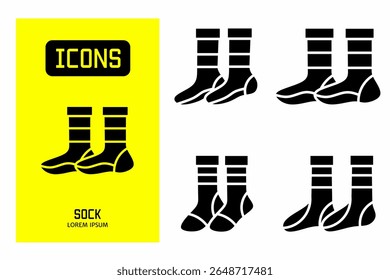 Sock icon. Collection vector illustration of icons for business. Black icon design.