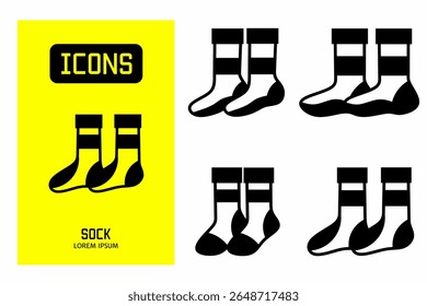 Sock icon. Collection vector illustration of icons for business. Black icon design.