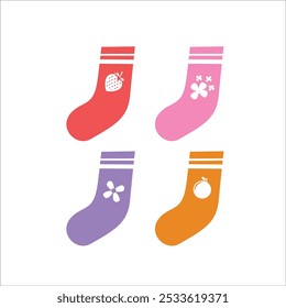  sock icon depicting orange flowers, strawberry