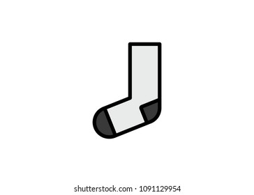 Sock icon, filled line icon