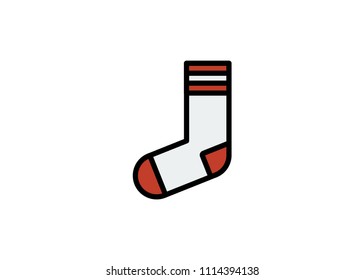 Sock icon, filled line icon