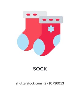 Estilo De Cor Plana Do Ícone De Sock. Ilustração De Vetor Para Design Gráfico