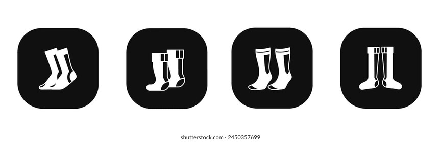 Socken-Symbol in flach. Ein Sockendesign. Vektorgrafik des Bestands.