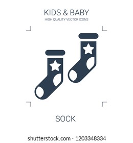 sock icon. high quality filled sock icon on white background. from kids baby collection flat trendy vector sock symbol. use for web and mobile