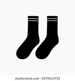 Sock Icon Isolated on White Background. Simple illustration of sock icon for web, mobile and UI design.