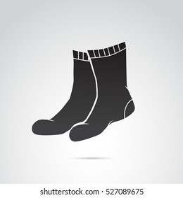 Sock icon isolated on white background. Vector art.
