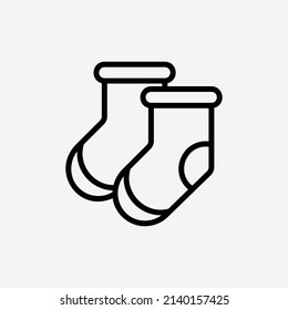  sock icon, isolated winter outline icon in light grey background, perfect for website, blog, logo, graphic design, social media, UI, mobile app, vector illustration