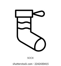 sock icon. Line Art Style Design Isolated On White Background