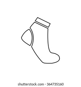 Sock icon. Line art. Vector illustration.