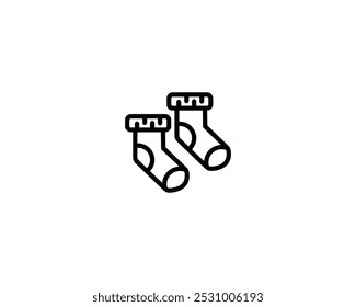 sock icon line vector design