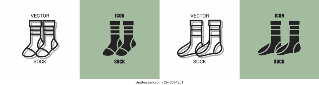 Sock icon line. Sock vector illustration.