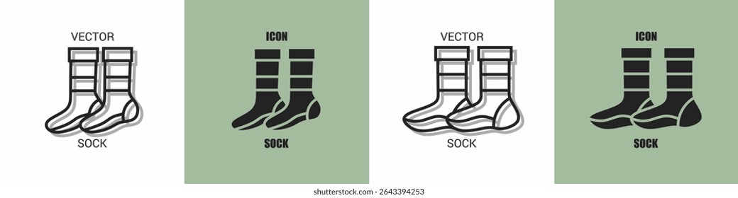 Sock icon line. Sock vector illustration.