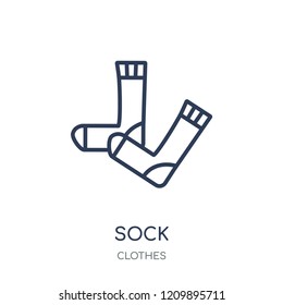 Sock icon. Sock linear symbol design from Clothes collection. Simple outline element vector illustration on white background.