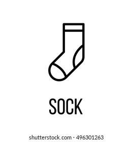 Sock icon or logo in modern line style. High quality black outline pictogram for web site design and mobile apps. Vector illustration on a white background. 