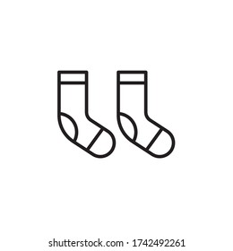 Sock Icon Umrandungsvektor isoliert auf weißem Hintergrund