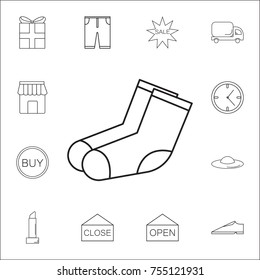 sock icon. Set of Shopping element. Premium quality graphic design. Signs, outline symbols collection, simple thin line icon for websites, web design, mobile app, info graphics on white background