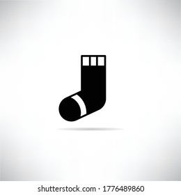 sock icon with shadow on gray background vector illustration