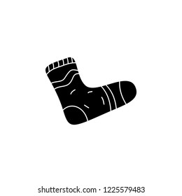 Sock icon. Simple glyph vector of autumn set for UI and UX, website or mobile application