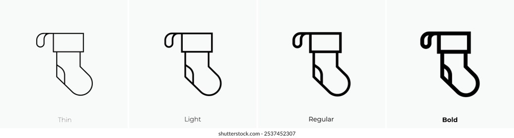 sock icon. Thin, Light Regular And Bold style design isolated on white background