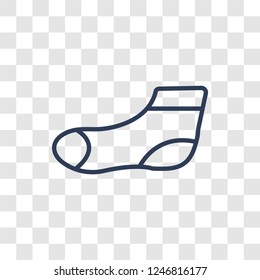 Sock icon. Trendy linear Sock logo concept on transparent background from Clothes collection