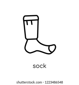 sock icon. Trendy modern flat linear vector sock icon on white background from thin line collection, outline vector illustration