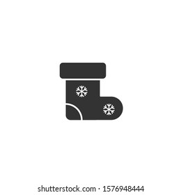 Sock Icon Vector. Christmas sock icon on white background