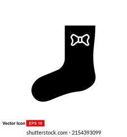 Sock Symbol. Vektorgrafik von Weihnachtssocken. Einfache Illustration von Socken Vektorsymbol für Web- und Mobile-Design. Vektorgrafiken.