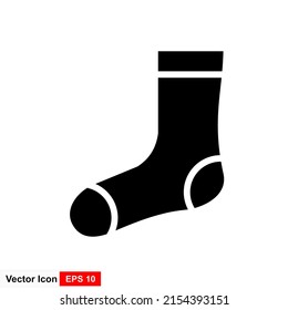 Sock icon. Vector illustration of Christmas socks. Simple illustration of socks vector icon for web and mobile design. Vector graphics.