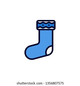 Sock Icon Vector Illustration in Filled Style for Any Purpose