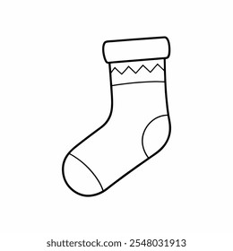 sock icon vector symbol sign isolated on white background from modern clothes collection for mobile concept and web app design black and white