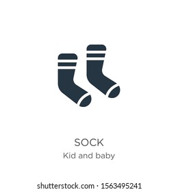 Sock icon vector. Trendy flat sock icon from kids and baby collection isolated on white background. Vector illustration can be used for web and mobile graphic design, logo, eps10