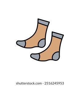 ícone de meia com fundo branco vetor ilustração stock