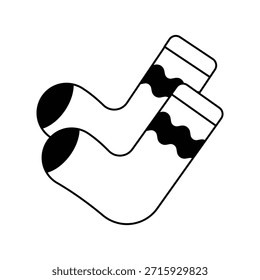 Icono de calcetín con fondo blanco Vector Ilustración de stock
