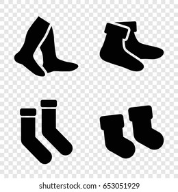 Sock icons set. set of 4 sock filled icons such as baby socks