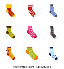 Sock icons set. Cartoon set of 9 sock vector icons for web isolated on white background