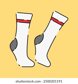 Sockendarstellung einzeln auf gelbem Hintergrund