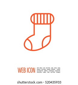 sock isolated minimal icon. christmas sock graph line vector icon for websites and mobile minimalistic flat design. 