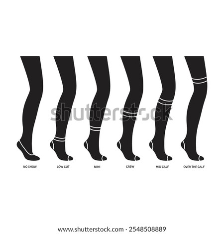 Sock Length Icon Set Vector Design.