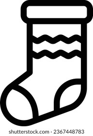 Sock Line Icon - Single Icon, Vector