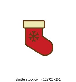 Sock lineal color icon. Sign for web and mobile design.
Vector illustration. Christmas, winter, holiday symbol.