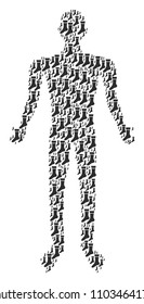 Sock man figure. Vector sock icons are organized into male collage.