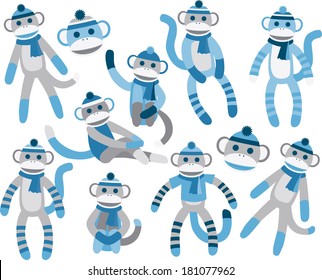 Sock Monkeys - Blue