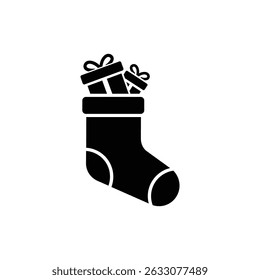 Sock Open with Presents Inside for Christmas and Holiday Celebration