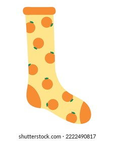 Socke mit Orangen auf Weiß