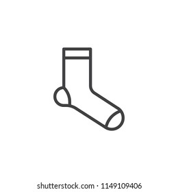 Sock outline icon. linear style sign for mobile concept and web design. Cotton socks simple line vector icon. Symbol, logo illustration. Pixel perfect vector graphics
