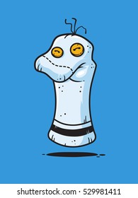 Sock puppet cartoon illustration