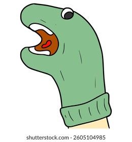 sock puppet illustration hand drawn isolated vector