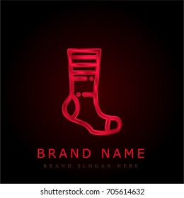 Sock red chromium metallic logo